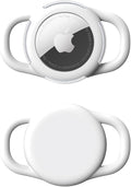 Waterproof Airtag Holder for Dog Collar, Soft Full-Body Protective Airtag Holder for Dog & Cat Collars, Ultra-Durable, Easy Installation, Lightweight Clear Airtag Case (White, Small)