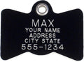 LuckyPet Plastic Pet ID Tags - Dog Personalized IDs - Durable Engraved Name Noiseless Tag - Suitable for Dogs and Cats - Outlasts Most Aluminum Tags - Medium, Black Bowtie