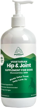 Paramount Pet Health Plant-Based Liquid Glucosamine for Dogs, 1600mg Joint Support Chondroitin, MSM & Omega 3-6-9, Shellfish-Free Dog Arthritis Supplement for Mobility & Flexibility Made in USA 16 oz