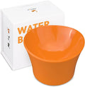 Elevated Cat Bowls for Water – Raised Bowl for Indoor Cats – Whisker Fatigue Shallow Cat Dishes – Vet-Recommended Height & Modern Pedestal Design – Non-Slip & Dishwasher-Safe – 8 oz, Orange