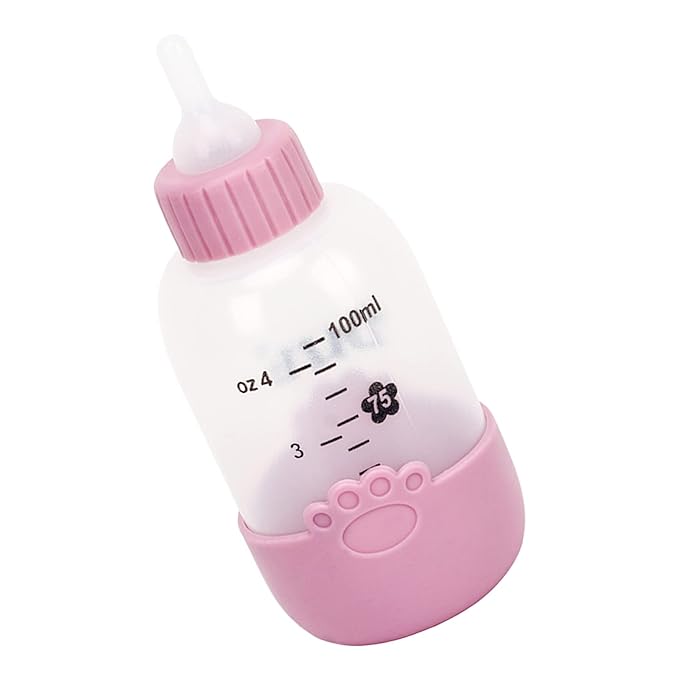 Portable Silicone Pet Nursing Bottle - 3pcs Nipples, Ideal for Newborn Kittens, Puppies, Hamsters, Rabbits (Pink)