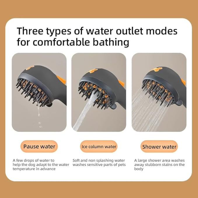 SELLO Dog Shower Attachment, 3-mode High Pressure Pet Shower Attachment Dog Bath Supplies, Shower Massage, Grooming Tool for Dogs, Including Long Hose and Shower Holder