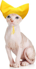 Pet Shower Cap - Waterproof Shower Caps for Sphynx Reusable Cats Ear Protection Bath Cap with Adjustable Strap Ear Covers for House Cats Small Dogs Puppy Pet Grooming Accessories (Yellow)