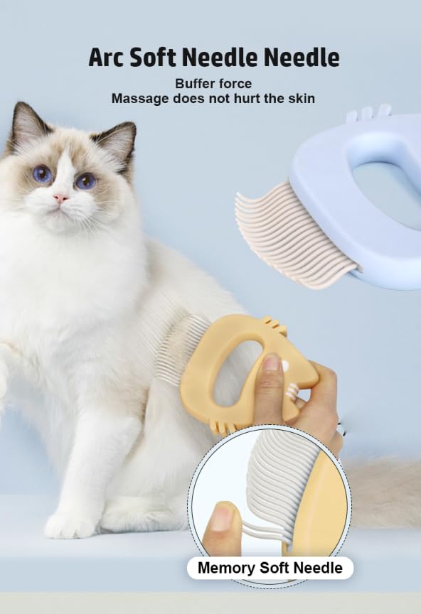 TopMed ETS Soft Deshedding Brush Proven Grooming Tools For Dogs Cats and Other Animals Removal Massaging Shell Comb Grooming and Shedding Matted Fur Remover (ORANGE)