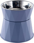 Elevated Cat Feeder, 5.5'' Height, Whisker-Relief Shape, Safe & Durable Cat Bowls for Food and Water, 1 Year Warranty(Blue)