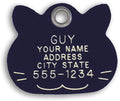 LuckyPet Plastic Pet ID Tags - Dog Personalized IDs - Durable Engraved Name Noiseless Tag - Suitable for Dogs and Cats - Outlasts Most Aluminum Tags - Small, Black Cat