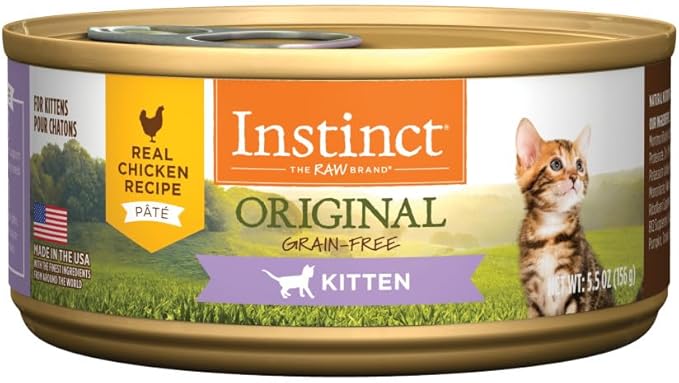 Instinct Original Kitten Wet Cat Food, Pate, Grain-Free - Real Chicken, 5.5 Ounce (Pack of 12)