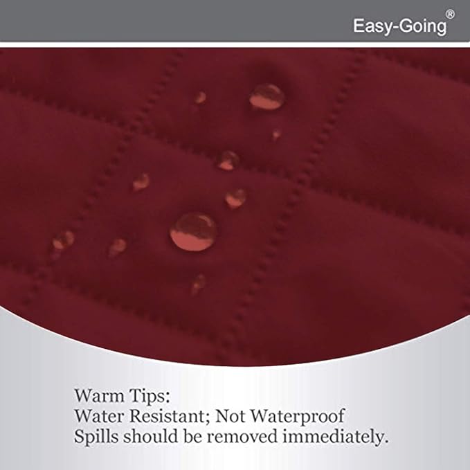 Easy-Going Reversible Couch Cover for 3 Cushion Couch Sofa Cover for Dogs Water Resistant Furniture Protector Cover with Foam Sticks Elastic Straps for Pet Cat (Sofa, Christmas Red/Ivory)