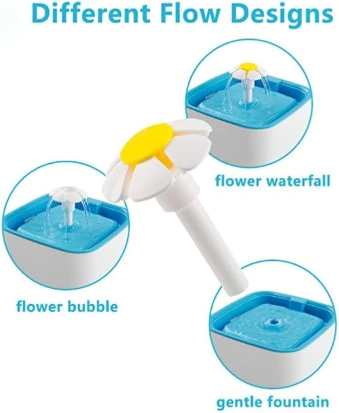 gofidin 2PCS Cat Fountain Replacement Flower Nozzle Head for Round Cubic Top Water Dispen