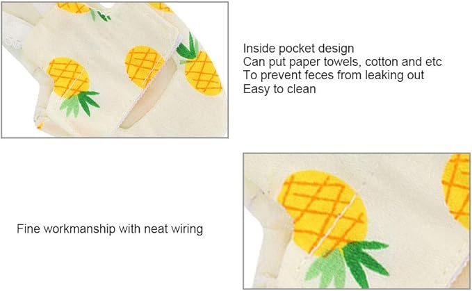 HEEPDD Pet Bird Cute Diaper, Bird Diaper for Parrots, Pigeons, and Other Birds - Convenient for Indoor and Outdoor Use Pet Cute, Soft Cotton Reusable Nan Supplies (M Fruit)