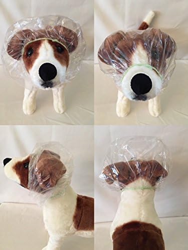Disposable Pet Shower Caps, Shower, Raining, Swimming, Dogs, 12 Caps in a Pack (Large)