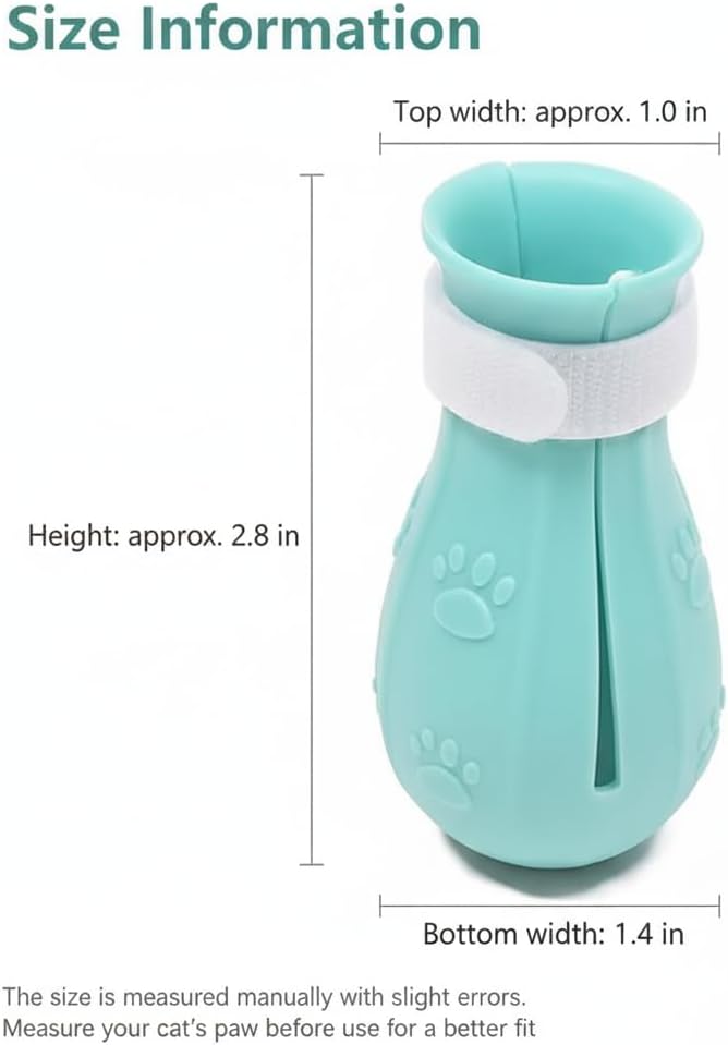 4 Pcs Cat Mittens to Prevent Scratching, Silicone Cat Paw Covers for Bathing & Grooming, Adjustable Anti-Scratch Booties