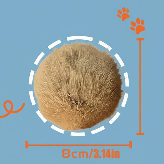 Rabbit Fur Ball Cat Toy, Soft Fluffy Cat Toy Ball, Furry Catnip Toy Ball Washable & Fun to Chase, for Kicks & Games,for Indoor Exercise & Bonding Cats (3 PCS)