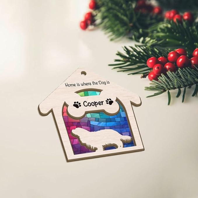 Dog Memorial Glass Ornament, Pet Loss Gifts for Dog Lovers