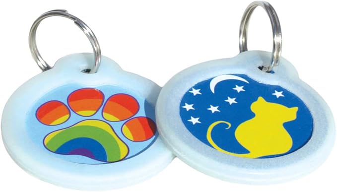 GoTags Unique Pet Tags, Personalized with 4 Lines of Custom Engraved ID, Silent Dog Tags with Glow in The Dark Silencer to Quiet Tag, Several Cute Tag Designs for Cat or Dog, (Skull and Crossbones)
