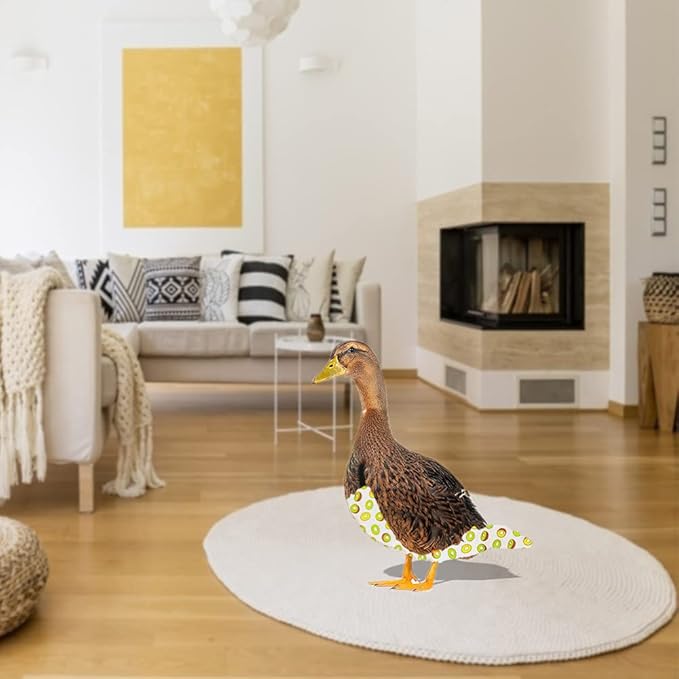 Chicken Duck Goose Diaper Washable Pet Fruit Print Diapers for Hens Roosters Poultry (Kiwi, Medium)