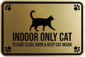 Framed Paws Indoor Cat Sign, Please Close Door & Keep Cat Inside by Motto Lita