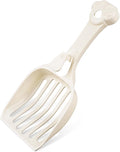 Depets Cat Litter Scoop, Litter Scoop with Wide Slats, Kitty Litter Scooper for Pine Pellets, Durable Plastic Litter Sifter Scoop - Designed for Easy Sifting, Milky White