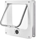 EASY JOY Cat Doors(Outer Size 8.6" x 7.5"), 4-Way Locking Cat Door for Interior Exterior Doors, Weatherproof pet Door with Magnet for Cat or Dog < 16.1 inches in Girth(White M)
