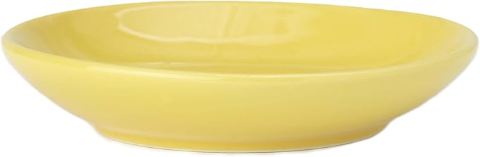 PetRageous 11019 Silly Kitty Dishwasher and Microwave Stoneware Cat Saucer 5-Inch Diameter 2.5-Ounce Capacity for Wet or Dry Cat Food Great For All Cats, Yellow