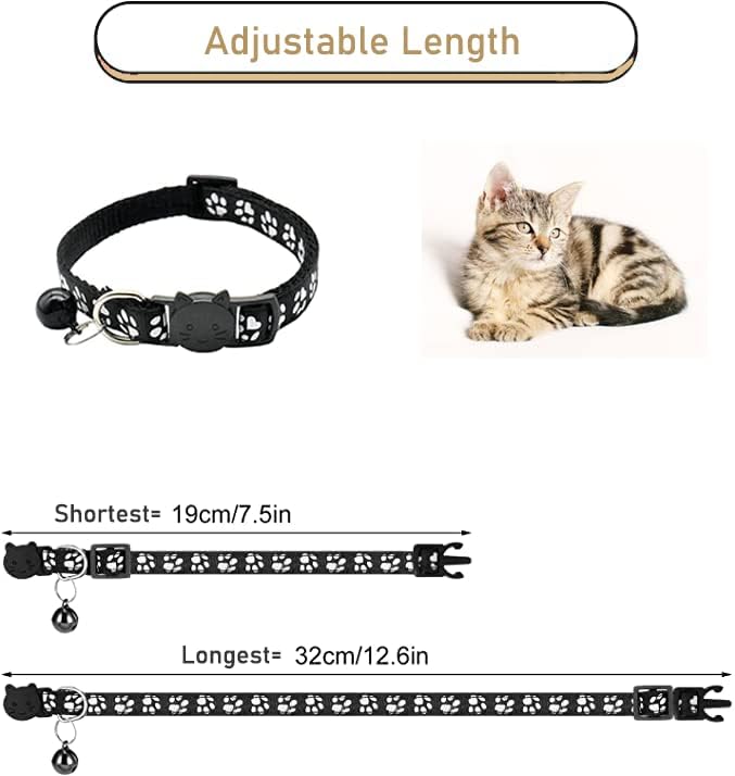 2 Pack Cat Collars Quick Release Reflective Kitten Collar with Bell & Safety Release (Dark Blue)