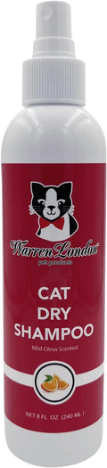 Warren London Cat Dry Shampoo Spray – 8 oz No-Rinse Waterless Cleaner with Neem & Coconut | Mild Citrus Odor Control, Dander & Itch Relief | Quick On-The-Go Grooming | Soap-Free, Made in USA
