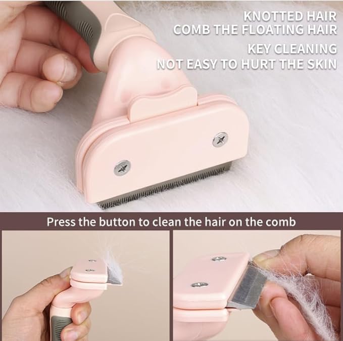 TopMed ETS Deshedding Tool For Dogs & Cats, Pet Grooming Brush For All Kind Of Pet Hair, Reduces Shedding Effectively Proven Grooming Tools for Dogs Cats and Other Animals (Small, Pink)