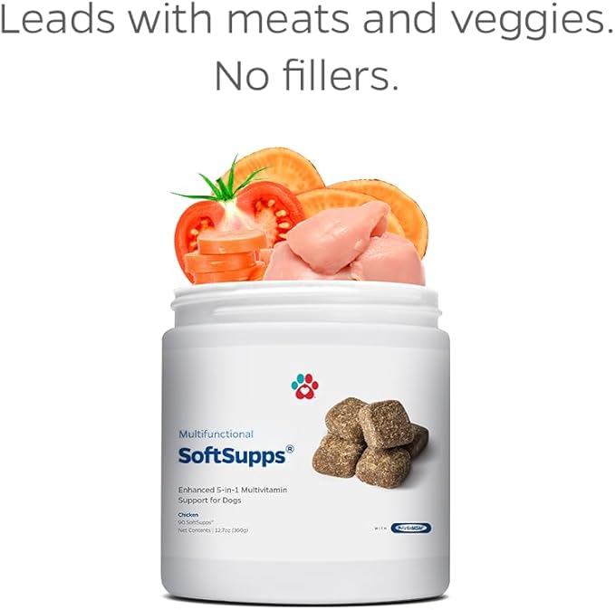 Pet Parents® Multifunctional SoftSupps® 5-in-1 Health Supplement for Dogs, Joint Mobility Support, Glucosamine Chondroitin MSM, CoQ10, Omega 3 Fish Oil, Probiotics, Immune & Gut Support, 90 Ct