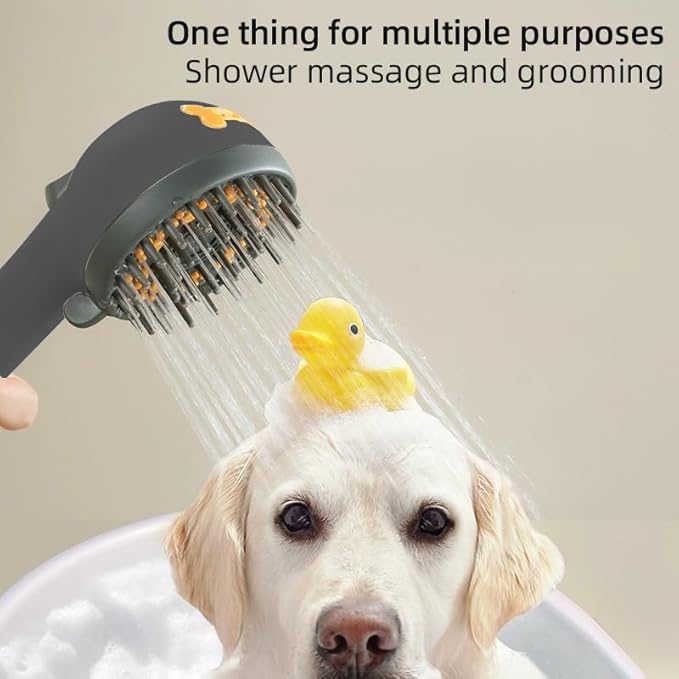 SELLO Dog Shower Attachment, 3-mode High Pressure Pet Shower Attachment Dog Bath Supplies, Shower Massage, Grooming Tool for Dogs, Including Long Hose and Shower Holder