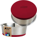 GORILLA GRIP Dog Bowls, Food Grade 304 Stainless Steel, Holds 2 Cups Each (16 fl oz) Food and Water Bowl for Feeding Dogs and Cats, Dishwasher Safe, Rust Resistant, BPA Free Rubber Base Set of 2 Red