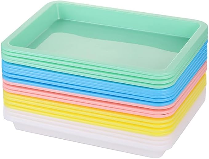 5 Pcs 9.8 x 7.4 x 1 inch Plastic Kitten Litter Boxes Small Bunny Litter Box Open Kitten Litter Box Pet Kitty Litter Pan Portable Small Cat Waste Tray for Indoor Cats