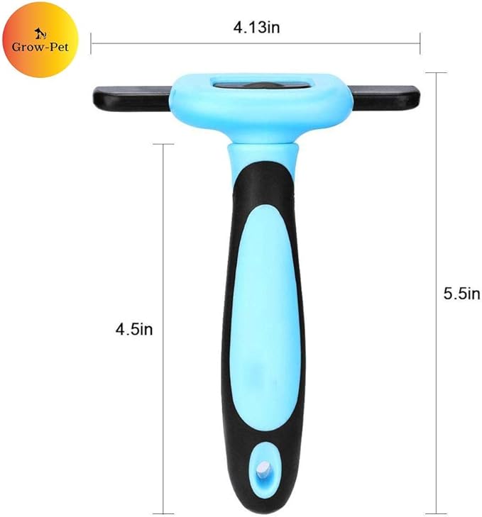 Deshedding Tool and Grooming Brush for Dogs and Cats, Effective Grooming Tool with Stainless Steel Trimming Blade, and Reduces Shedding by Up to 95%