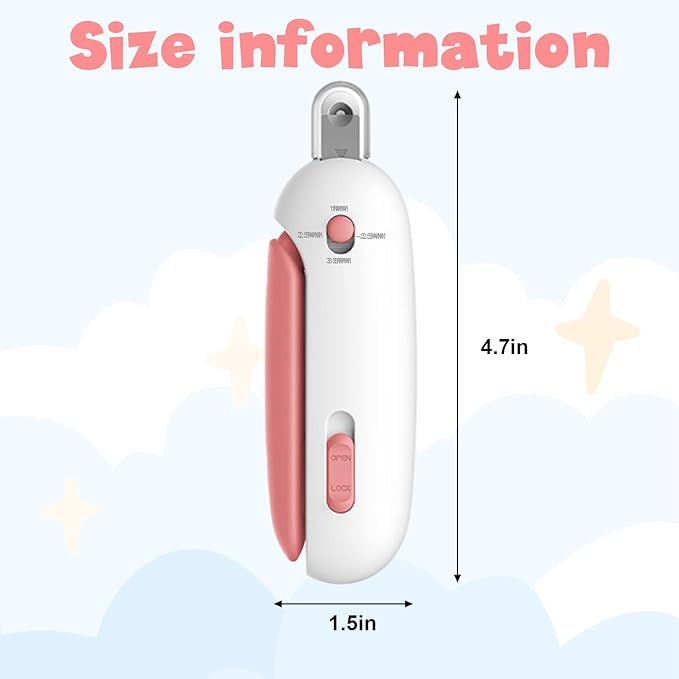 Wanheart Pink Cat Nail Clippers with Safety Guard & Nail Catcher, No Mess Cat Nail Trimmer for Cats & Kittens, Safe Pet Nail Clipper Anti-Splatter Collector, Cute Grooming Tool (Pink)