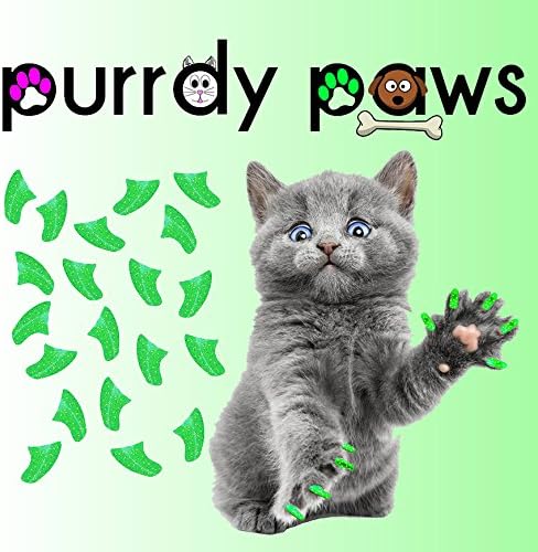 40 Pack Soft Nail Caps for Cat Claws Margarita Glitter Kitten