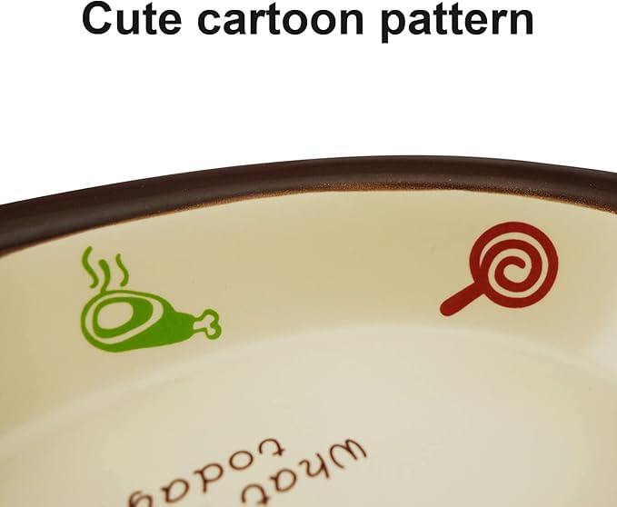 TTCAT Oval Ceramic Cat Food Bowl,Cute Dish,Small Pet Feeding Dishes for Cat,Kitten,Dishwasher Safe.