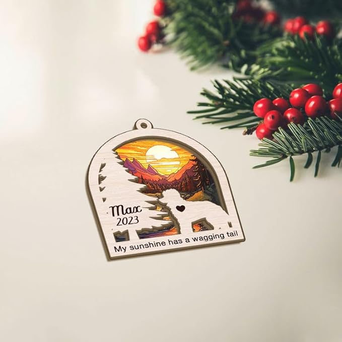 Dog Memorial Ornament Pet Loss Suncatcher, Gifts for Dog Lovers,