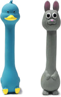 SCHITEC Squeaky Dog Toys, [2 Pack] Squawking Latex Toy with Interactive Squeaker, Squeak Rubber Duck Chicken for Medium Small Dogs