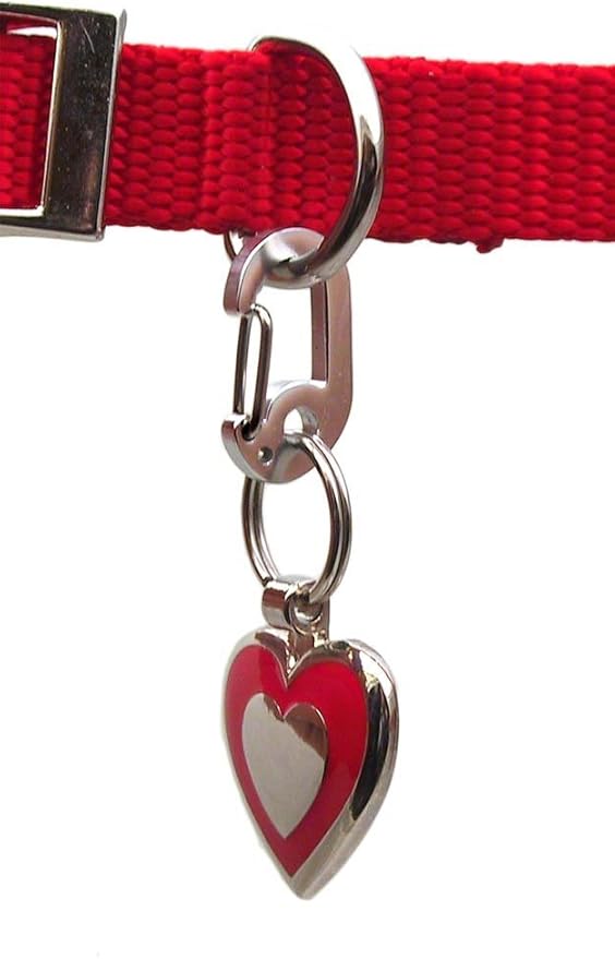 LuckyPet Klippy Pet Tag Quick Clips - Cat & Dog Collar for ID Tags Holder Efficient Ring Attachment Clip for Safety - Pink, 2 Pack