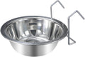 Wontee Pet Bowl Stainless Steel Hanging Food Water Bowls Bird Cage Feeder for Birds, Parrots, Small Sized Dogs and Cats (M)