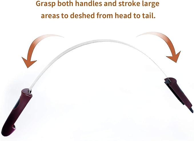 Dual-Sided Shedding Blade with Stainless Steel Blade De-Shedding Tool for All Dog Coat Types- Soft Touch Grip (Burgundy)