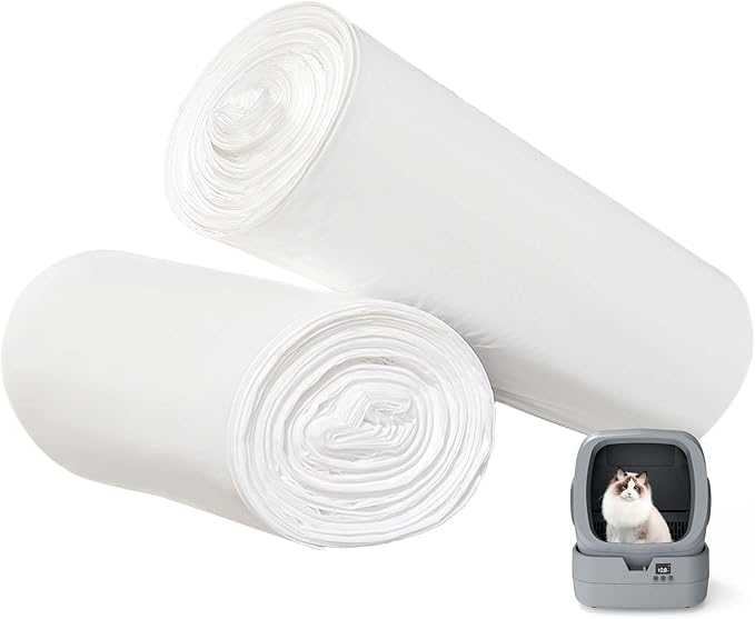 Dedicated to Mintakawa Automatic cat litter box Drawer Liners, Small garbage bag, 20 Count per Roll, 2 Rolls, Tear, Use for Cat litter box, Kitchen, bathroom, and Car Trash Can