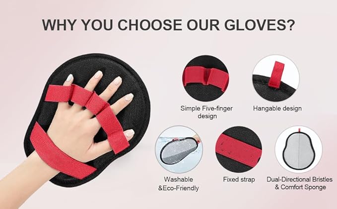 2 PCS Pet Hair Removal Glove – Magic Electrostatic Pet Grooming Glove for Dogs & Cats, Reusable Pet Hair Remover Glove – Cat Shedding Glove, Furniture/Carpet/Car Seat/Clothing Lint Remover