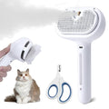 NATUYA Cat Steam Brush, Self-Cleaning Pet Brush for Dog and Cats Shedding Massaging Grooming, Cool Mist Only, Come With Cat Nail Clipper (White)