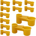 Automatic Bird Drinker Cups 12pcs Pigeon Water Bottle Feeder for Cage(Yellow)