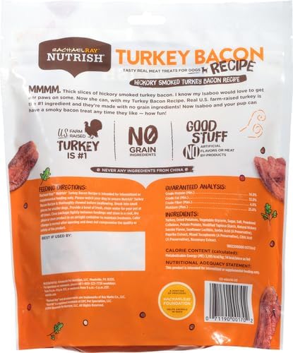 Nutrish Rachael Ray Turkey Bites Turkey Recipe with Hickory Smoke Bacon Flavor Dog Treats, 12 oz. Pouch (Pack of 2)