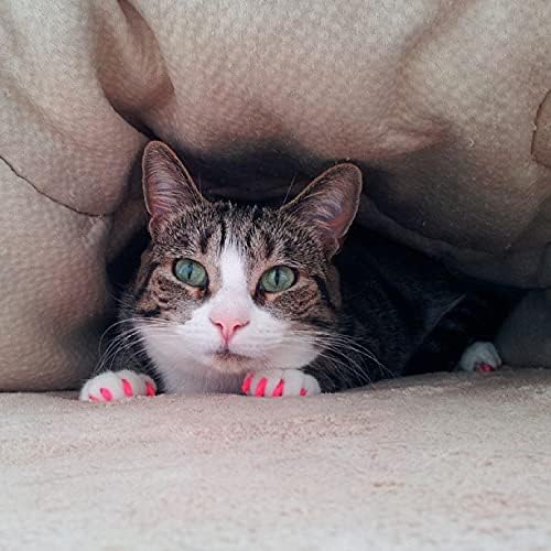 6 Month Supply Soft Nail Caps for Cats Margarita Glitter Large - Extra Adhesives