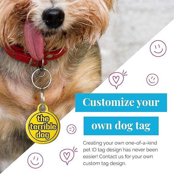 Dog Tag Art Religious Custom Pet ID Tag for Dogs and Cats, Personalized Dog Tag with Customized Identification Information (Cross Christian, Small (7/8" Diameter))