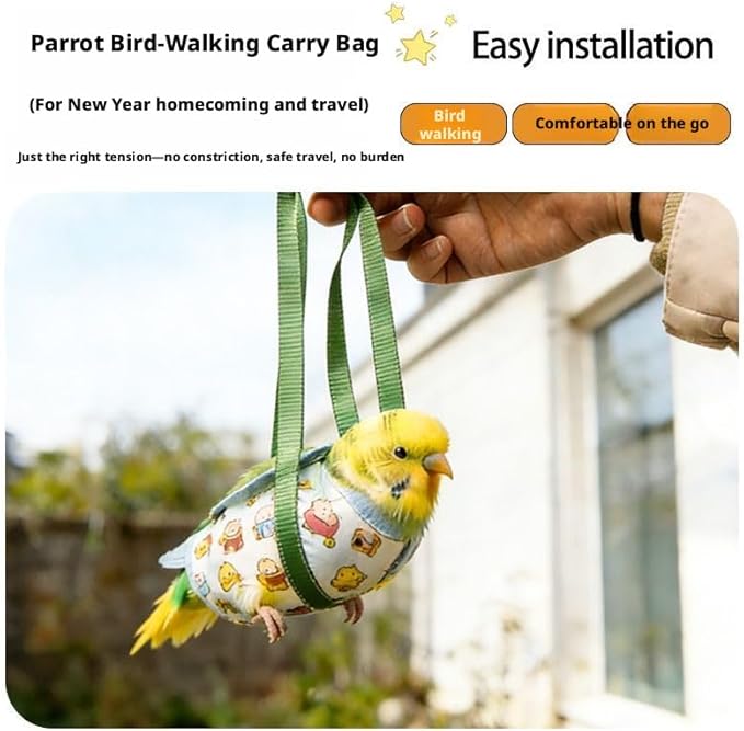 Portable Bird Tote Bags, Small and Medium-Sized Parrot Escape Resistant Tote Bags, Safety Belts, Scratch Resistant Protective Clothing for Daily Outdoor Activities and Nail Trimming (Large Size)