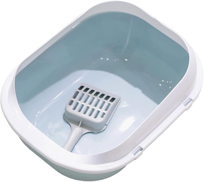 Cat Toilet Cat Litter Tray Open Top Pet Litter Tray Durable Large Space Bedpan Kitty Litter Pan, Cat for Dog Small Animals Kittens, Blue
