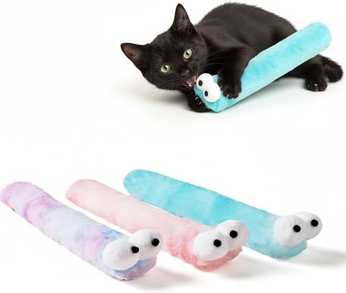 2BB Refillable Cat Toys Pillows,3 Pack, Catnip Inside,Soft and Durable Kick Sticks with Crinkle Sound, Interactive Indoor Kitten Play and Exercise Toy 12.5 ”